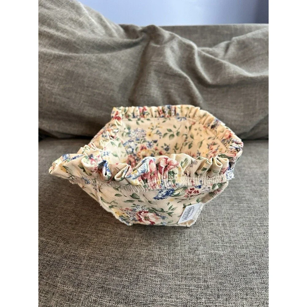 2003 Longaberger Liner for Small Easter Basket Spring Floral Ruffle Liner Only - Picture 2 of 7